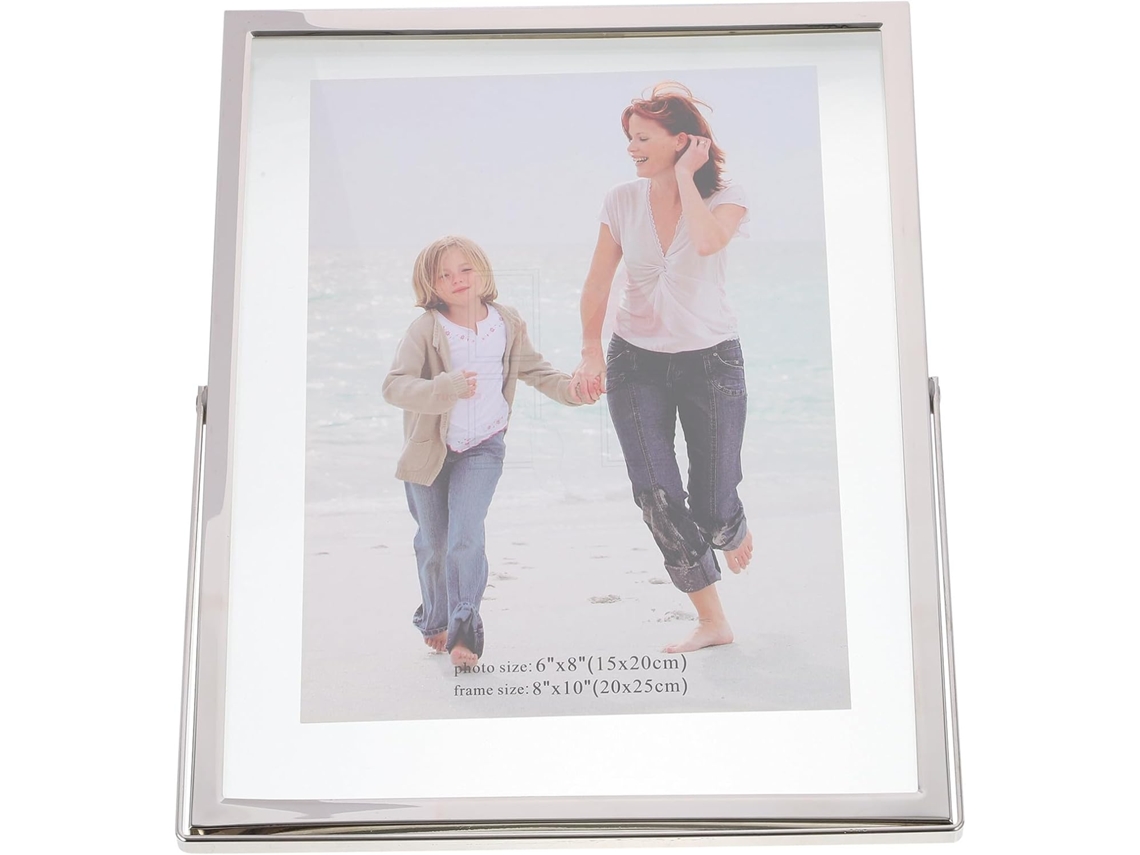 Elegante marco de fotos doble de cristal transparente con soporte metálico para exhibición de fotos, decoración facial sencilla y natural, GOKOCO