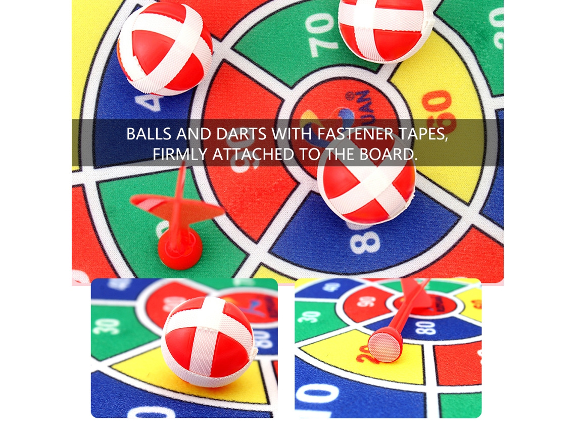 Juego De Dardos De Lona Seguro Para Niños De 36 Cm Con 10 Dardos Y 10 Bolas Con Correa De Suspensión.