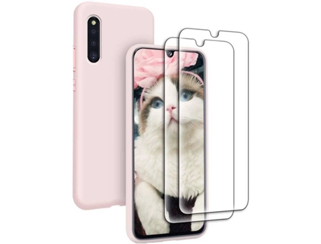 Carcasa + Protector Samsung Galaxy A41 HONGWE. Rosa