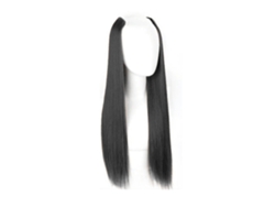 Pieza De Extensión De Pelo Sintético Para Mujer Universal 45cm Negro, Volumen Y Longitud Inmediata, Invisible Y Fácil De Usar