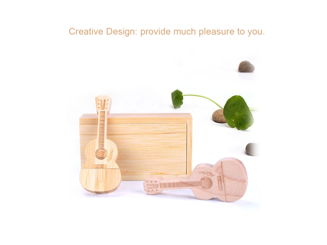 Tarjeta de memoria USB con forma de guitarra de madera, 64 g, pendrive, regalo de Yvonne