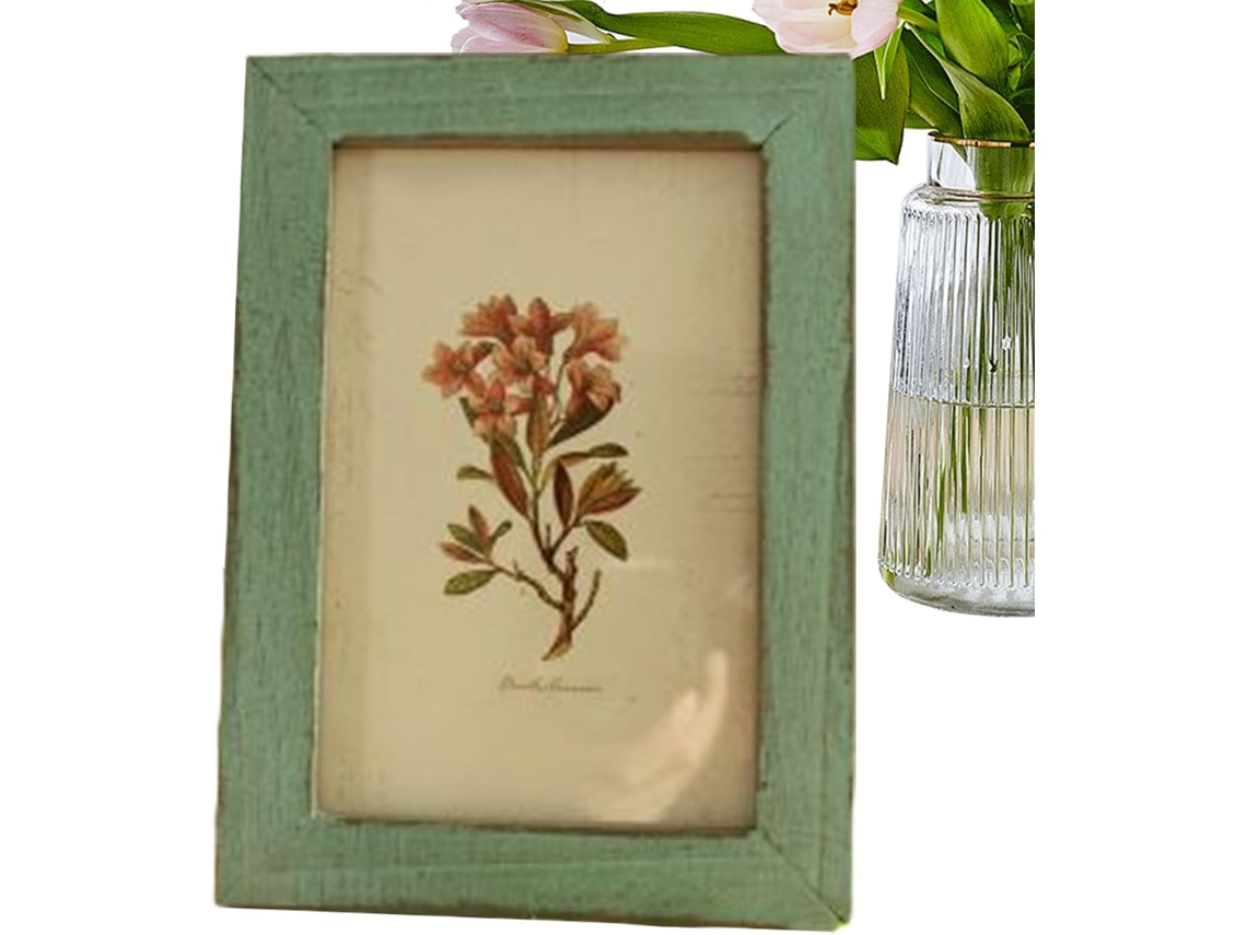 Marco de fotos rústico de pared con aspecto envejecido, 8 x 13 cm, decoración para salón/dormitorio, X cm, mesa, salón, GOKOCO