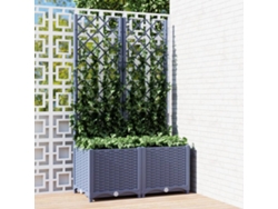 Maceta/Jardinera de Jardín con Enrejado 80X40X136 Cm PP Gris Oscuro