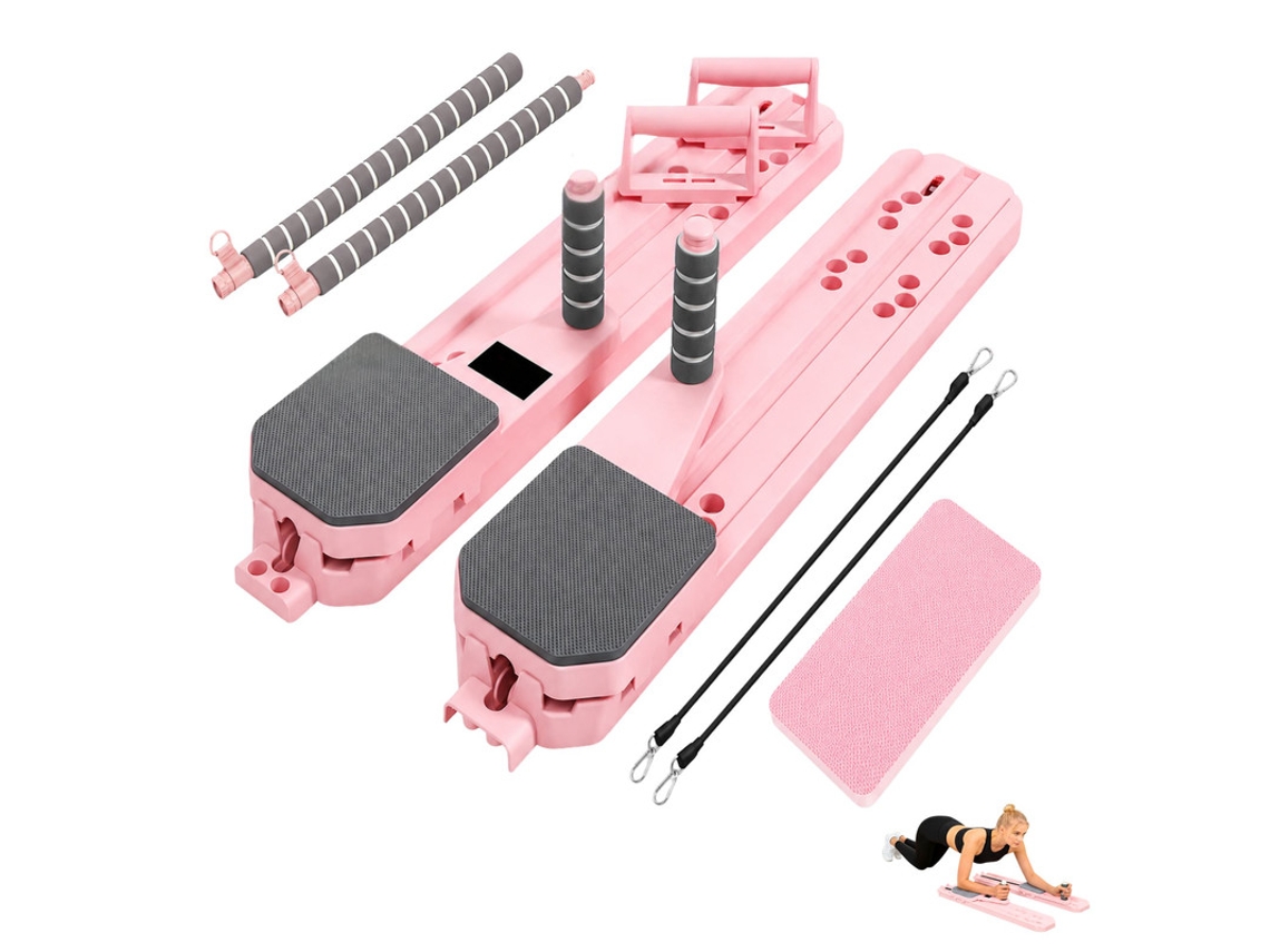 Tabla De Pilates Reformer Multifuncional Con Cuerdas De Resistencia,temporizador Y Esterilla.