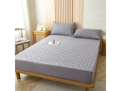 Protector De Colchón Impermeable Czhhmart (sábana Bajera Ajustable) 200 Cm X 220 Cm (con Dos Fundas De Almohada) Gris