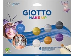 Pinturas Faciales GIOTTO Make Up Metálicos Cepillo Esponja (6 unidades)