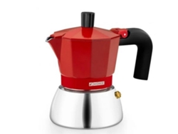 Cafetera de inducción Monix de acero inoxidable, 6 tazas, color rojo, aluminio y acero Cafetera de inducción Monix de acero inoxidable, color rojo, 6 tazas, cuerpo de aluminio y base de acero