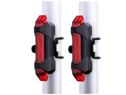 YIZHOOD Juego de luces para bicicleta recargables USB de 5 LED y 4 modos DES1412 (rojo)