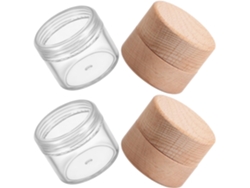 Joyero Redondo Portátil Madera Juego 2 Compacto Bodas Viajes Elegante Estuche Guardar Anillos Pendientes Mini