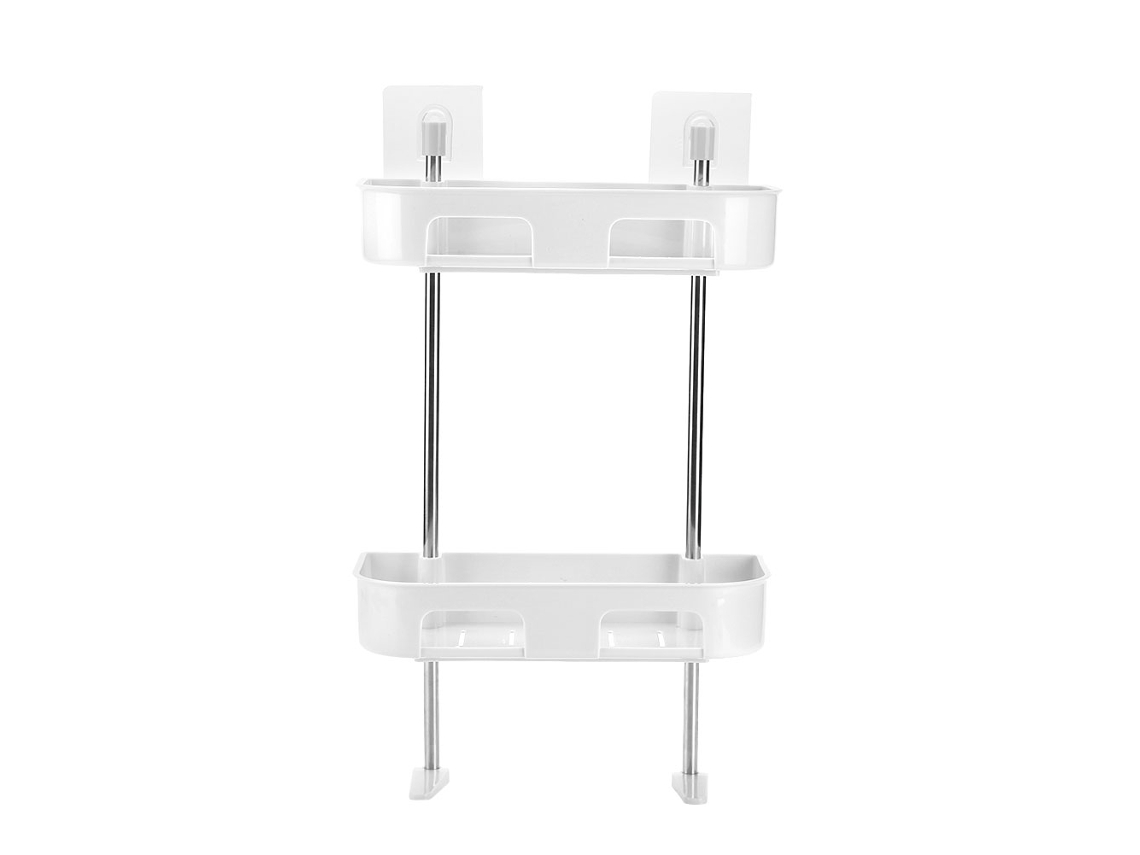 Estantería de baño multifuncional de doble pared blanca