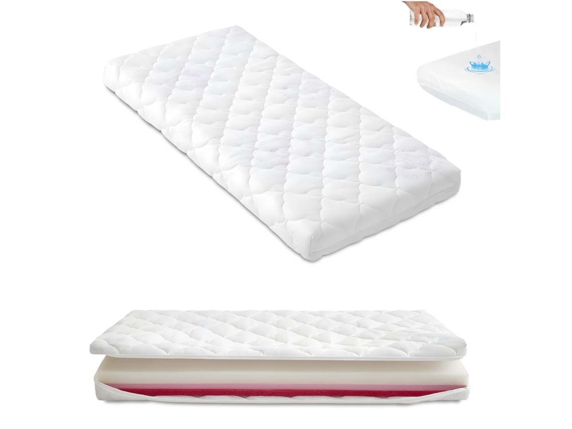 Colchón Bebé Helios Cuna 120X60 con Tecnología Drycore y Breathmax. Certificación Oeko-Tex y Certipur. Fundas extraíbles. Incluye protector de colchón COOL DREAMS