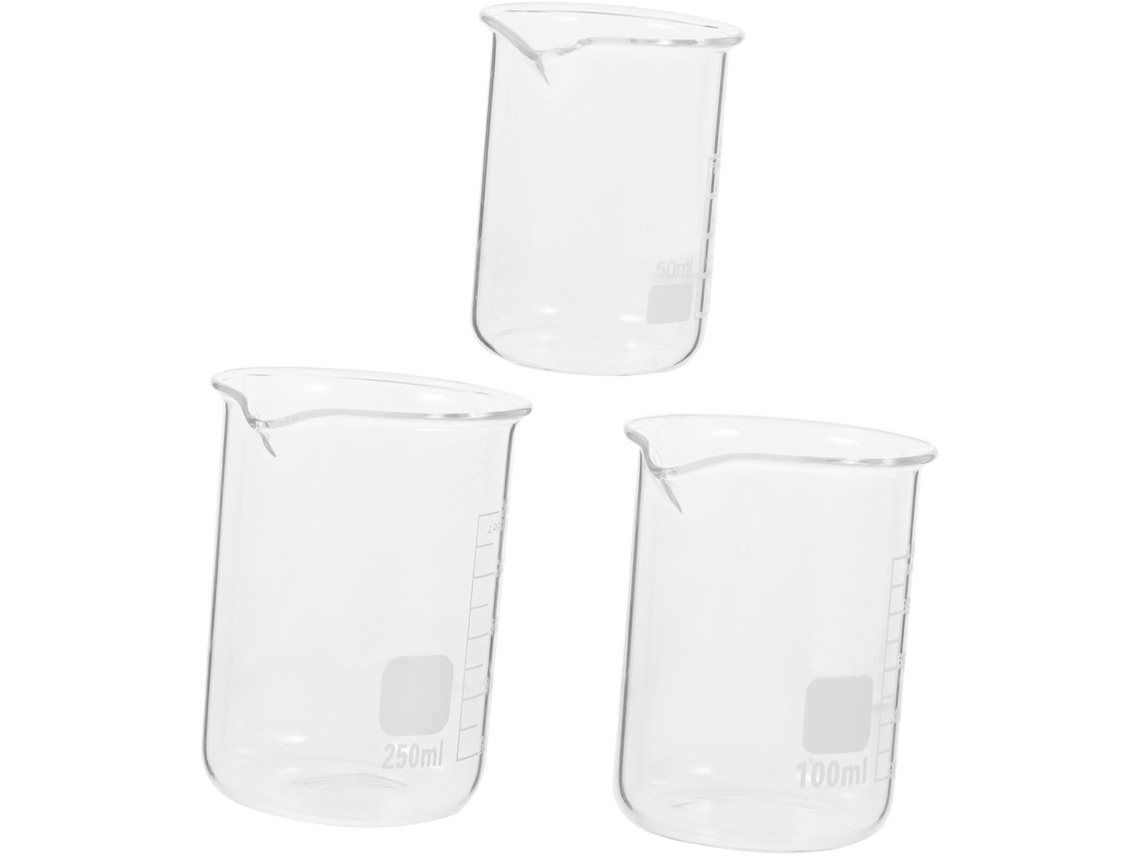 3 Piezas, Té, Vaso, Para Cocina, Vaso Graduado De Vidrio De Borosilicato Resistente A Altas Temperaturas.