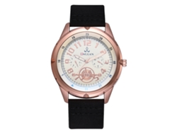 Reloj De Pulsera De Cuarzo Para Hombre, Estilo Casual Y Formal, Con Correa De Pu Negra.