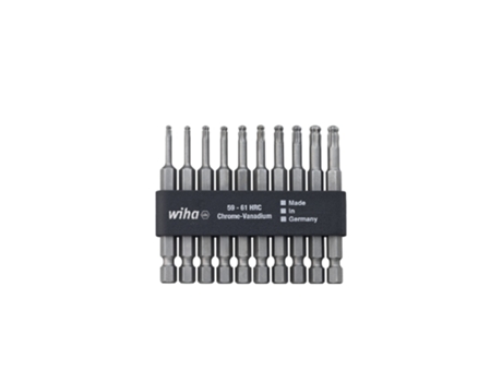 WIHA Bit Set Professional 70 mm TORX® cabeza esférica 1/4" incl. barra de bits 11 unid. (32804)