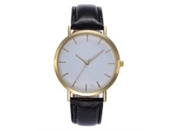 Reloj De Pulsera Analógico De Cuarzo Vansvar Simple Con Correa De Pu Para Mujer Y Hombre Negro