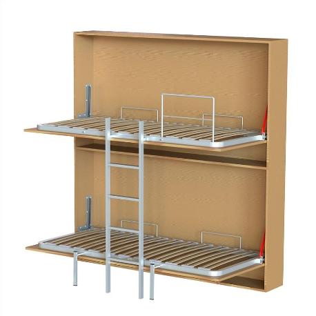 Litera multilaminas 90x190 completa (2 somieres, escalera y barandilla fija.)