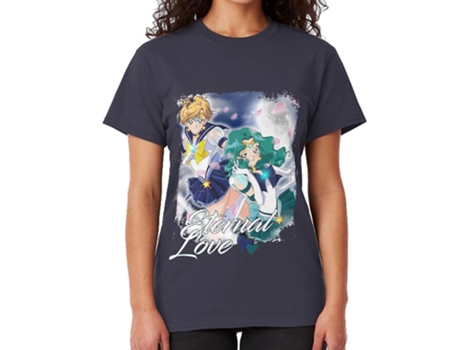 Camiseta ROCKINSTONE Eternal Sailor Uranus Neptune Algodón para Hombre (2XL - Negro)