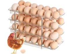 Bandeja Para Huevos, Dispensador De Huevos Para Refrigerador | Caja Transparente Grande De 4 Niveles