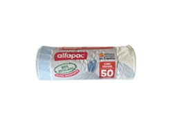 ALFAPAC Bolsas de basura 15u de 50L 68x75cm autocierre blancas