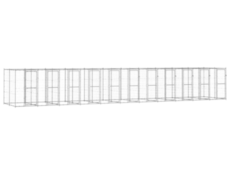 vidaXL Perrera de exterior de acero galvanizado 26,62 m²