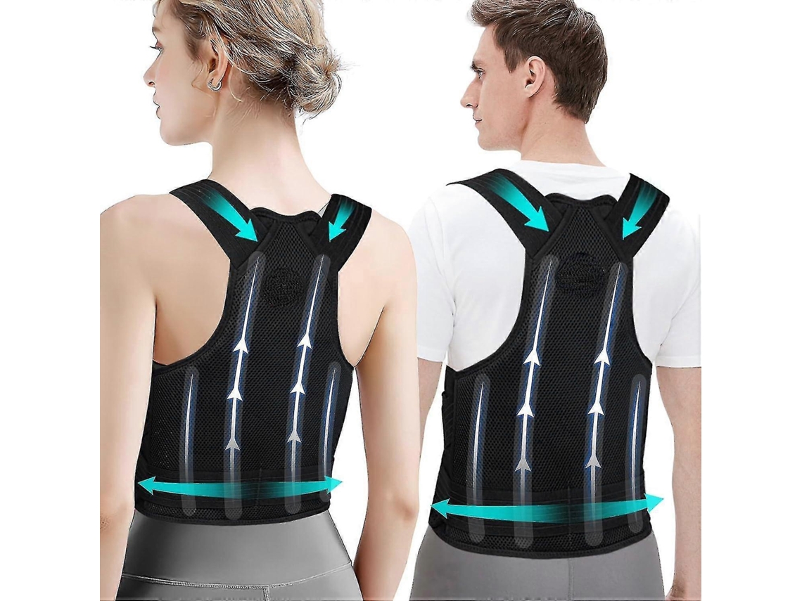 Corrector de postura para hombres y mujeres, soporte completo para la columna vertebral para aliviar el dolor de espalda, ajustable y cómodo.