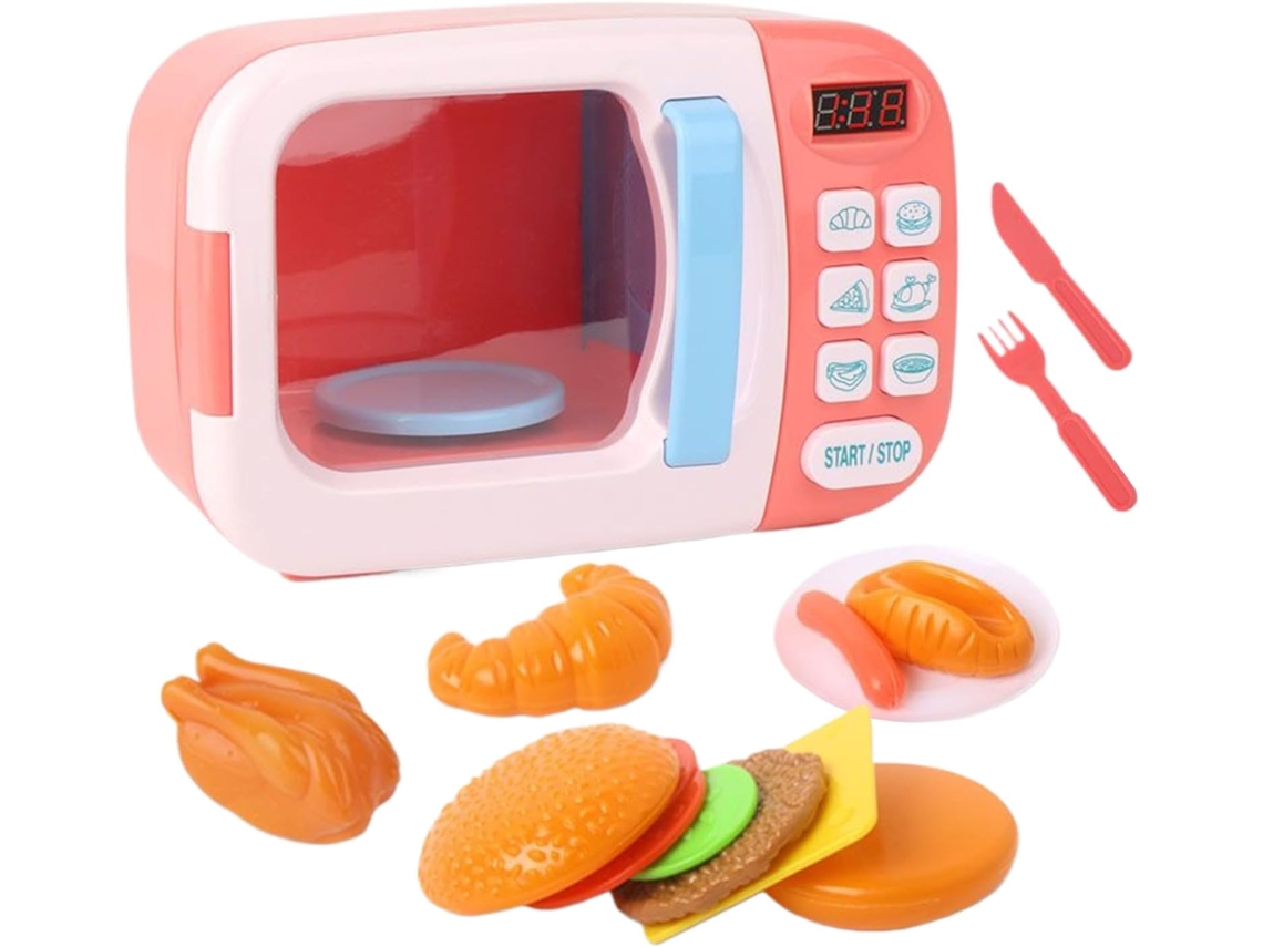 Horno microondas de juguete, cocina de juguete con sonido, horno microondas interactivo de Vayotoy