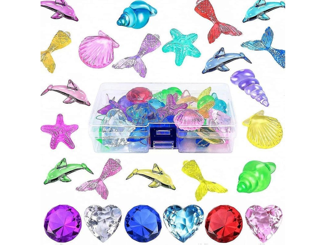 Pendientes De Buceo De 26 Piezas Con Diamantes, Animales Marinos Y Cofre Pirata Para La Piscina De Verano.