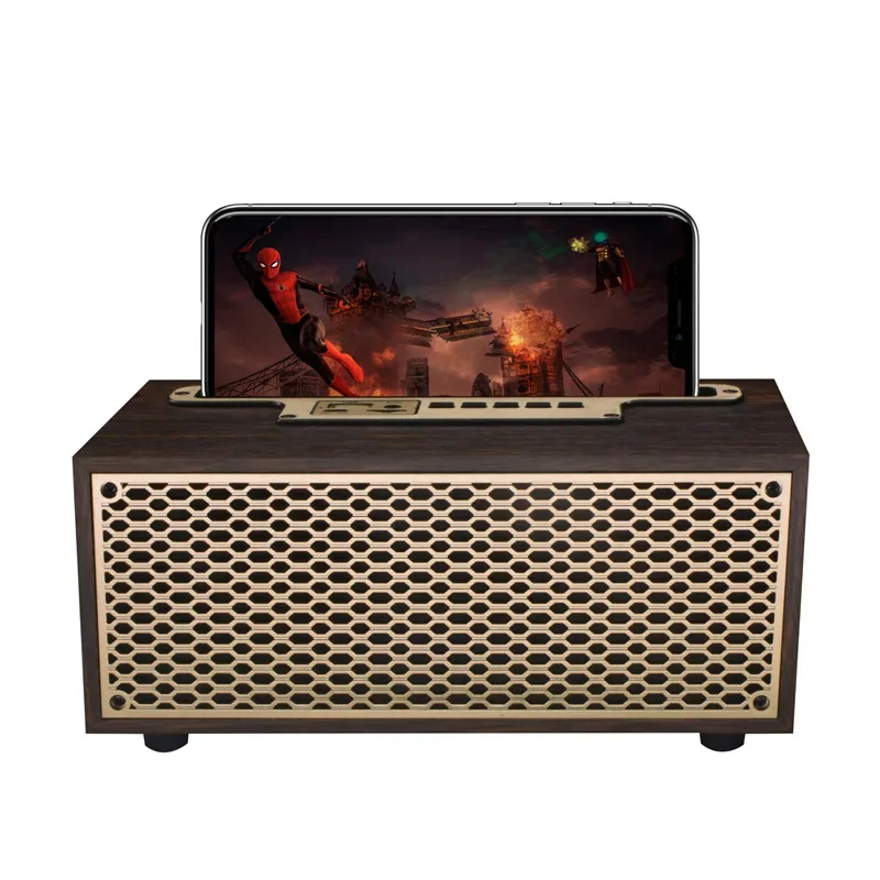 Altavoz Bluetooth (negro) Tws Con Subwoofer Inalámbrico, Radio Estéreo Y Soporte Para Teléfono.