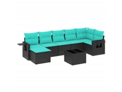 Maison Exclusive - Conjunto De Sofá De Jardín De 8 Piezas Con Cojines, De Poliratán Negro