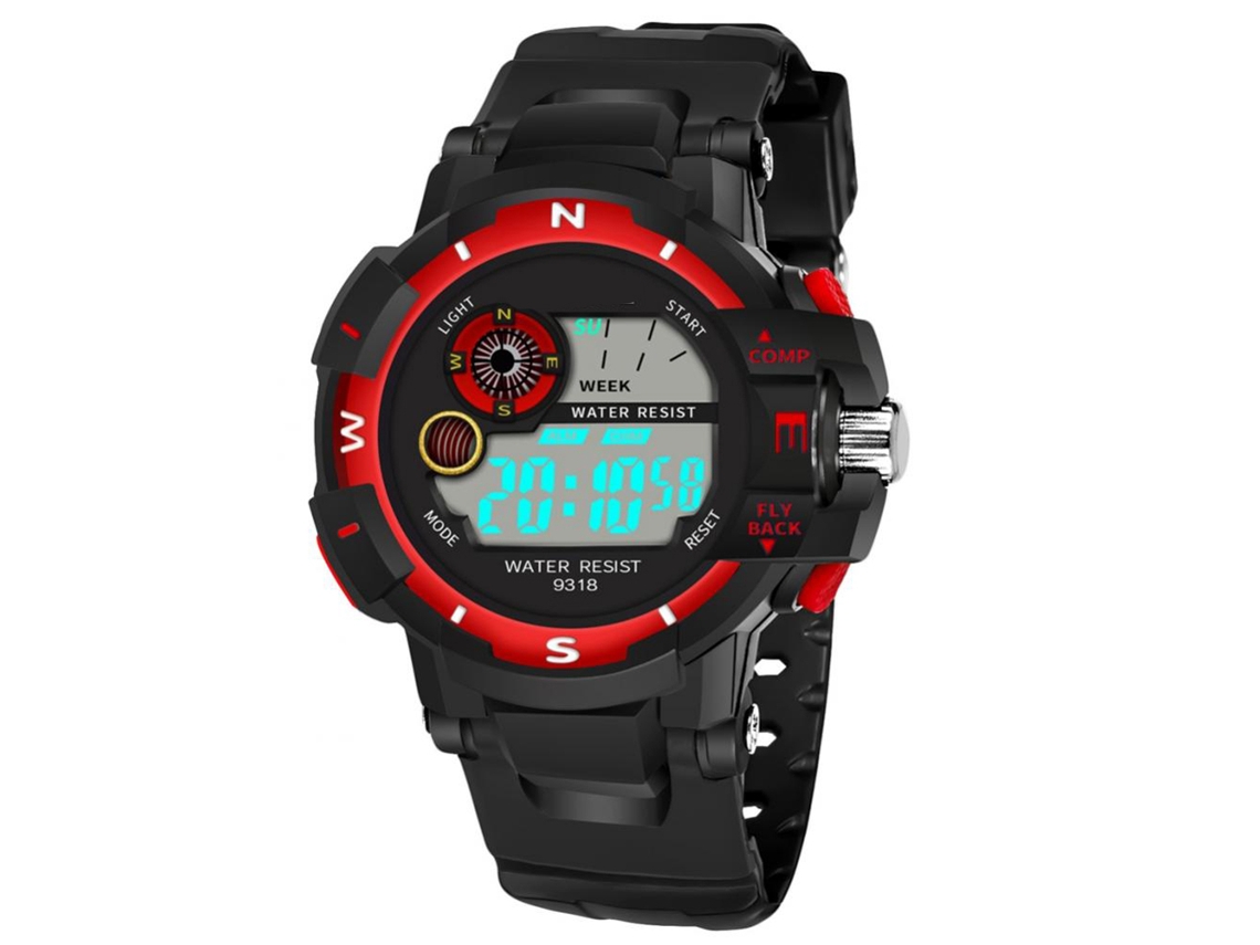 Reloj Electrónico Digital Multifuncional Impermeable Synoke (negro Rojo)