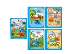 (dinosaurio) Libro Mágico De Acuarela Para Niños, Libro De Rompecabezas Con Agua Garabateada Repetidamente