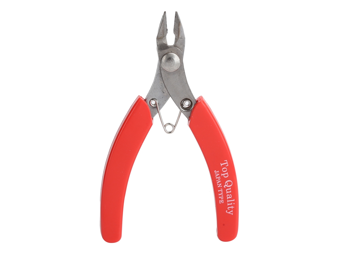 Alicates De Corte Recto De Acero Inoxidable Con Mango Rojo Para Joyería Y Manualidades.