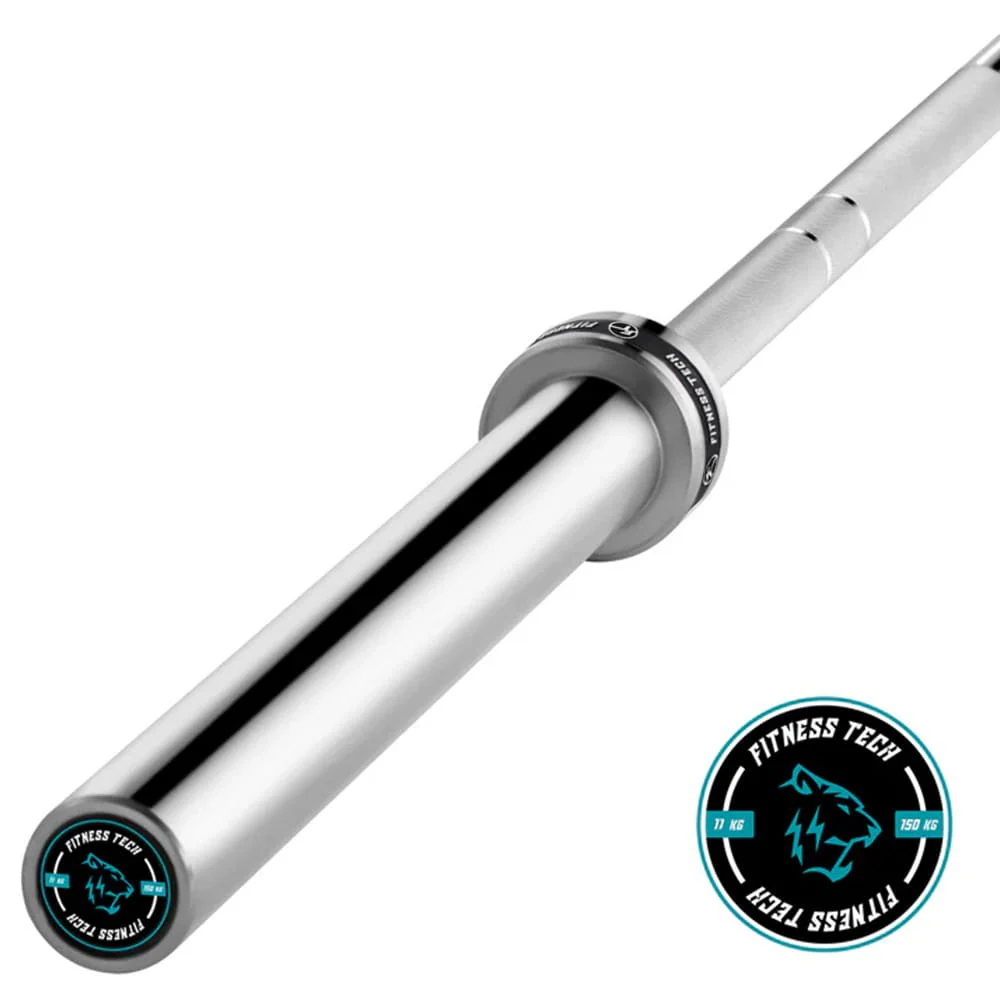 Barra de Mancuernas FITNESS TECH (Acero - 120 cm x 50 mm - Gris)