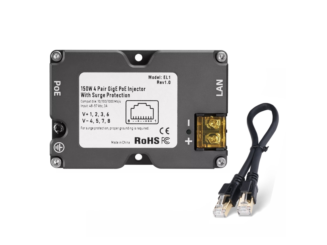 Yncm2026-inyector Poe 150w Gigabit Pasivo Con Cable Cat8 Dc48-57v Power Over Ethernet