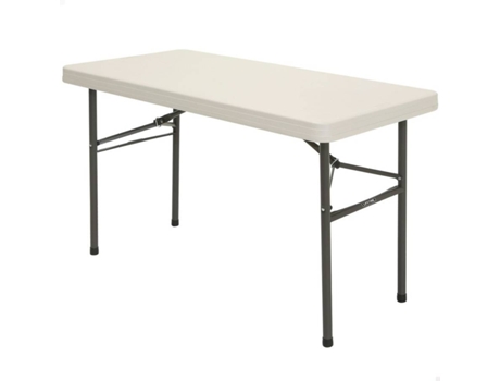 Mesa patas plegables rectangular crema Lifetime 122 x 61 x 74 cm