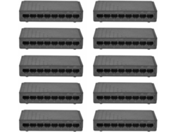 10 Inyectores Ethernet Rj45 Con Fuente De Alimentación Conmutable Poe De 8 Puertos (6+2)