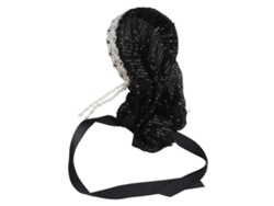 Hijab Feminino Elegante Strass Bow Tecido Sedoso Elástico Headband Headscarf Preto