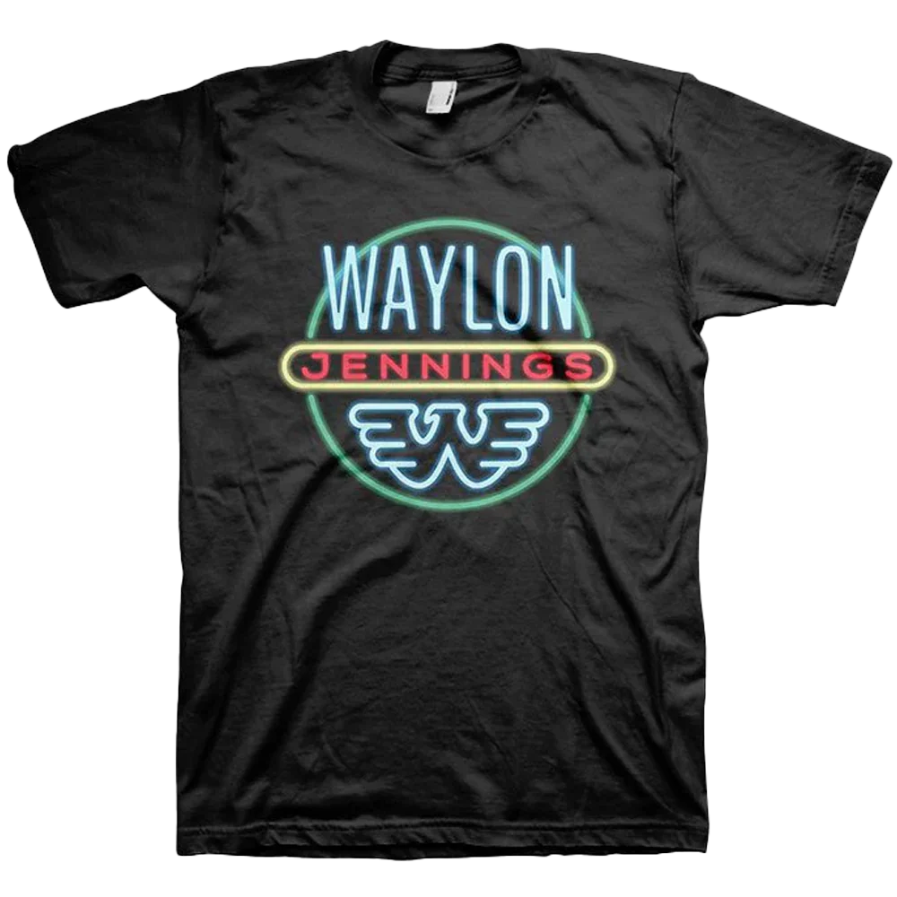 Waylon Jennings Neon Sign T-shirt Unisex Rockinstone Size:l
