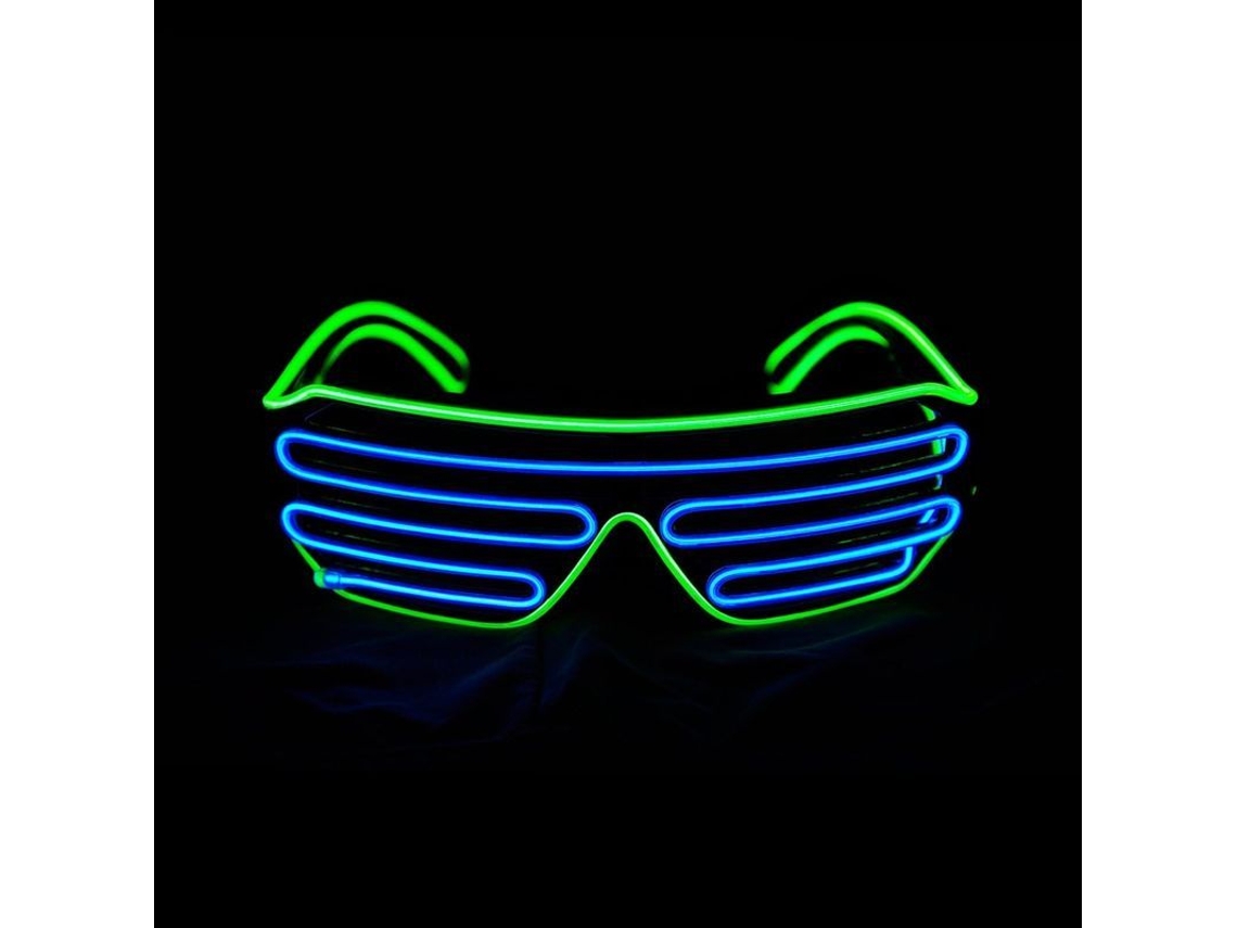 Gafas De Sol Led Intermitentes Para Disfraces De Los 80, Fiestas Edm, Rb03 Verde Claro - Azul