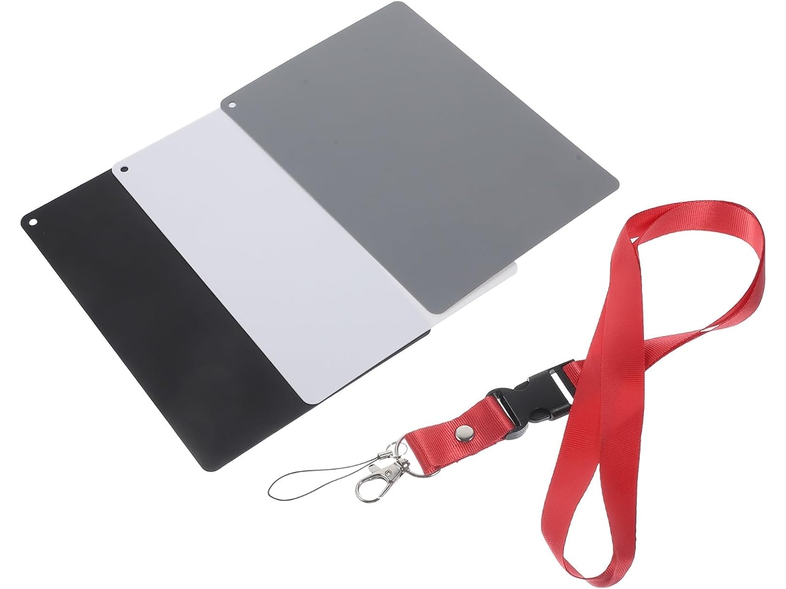 Tarjeta Gris Portátil Para Cámara Dslr, Plástico Negro, Correa Para El Cuello.