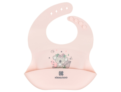 KIKKA BOO Savanna Friends Babero de Silicona Rosa