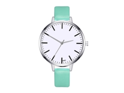 Reloj De Pulsera De Cuarzo Para Mujer Con Correa De Poliuretano Y Esfera Redonda Verde Menta.