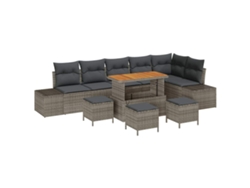 Maison Exclusive - Conjunto De Sofás De Jardín Con Cojín 10 Pcs Gris Poliratán