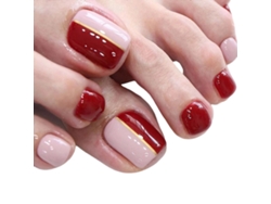 24 uñas postizas acrílicas con purpurina para mujeres y niñas, uñas cuadradas para pedicura.