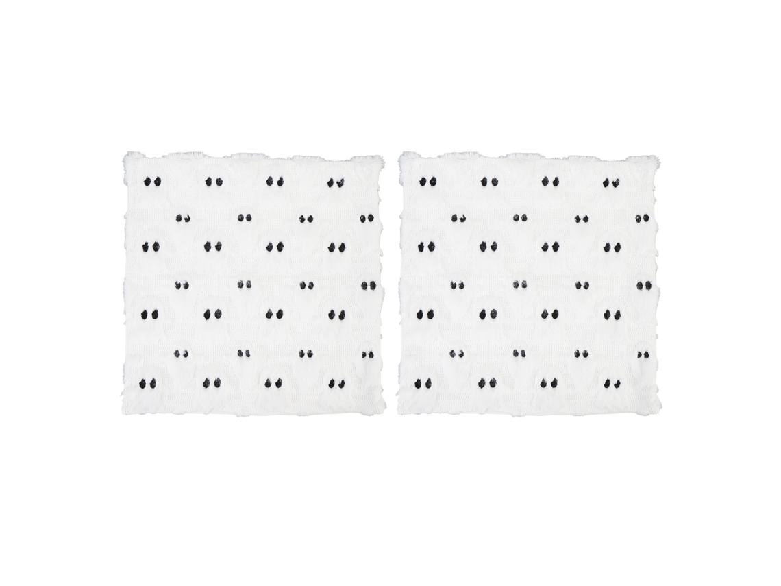 2 fundas de almohada blancas suaves con diseño de fantasmas, de poliéster afelpado para sofá, 45x45cm