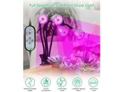 Lámpara Usb Para Cultivo De Plantas Con 4 Cabezales, 104 Led, Espectro Completo, Ajustable Y Con Temporizador.