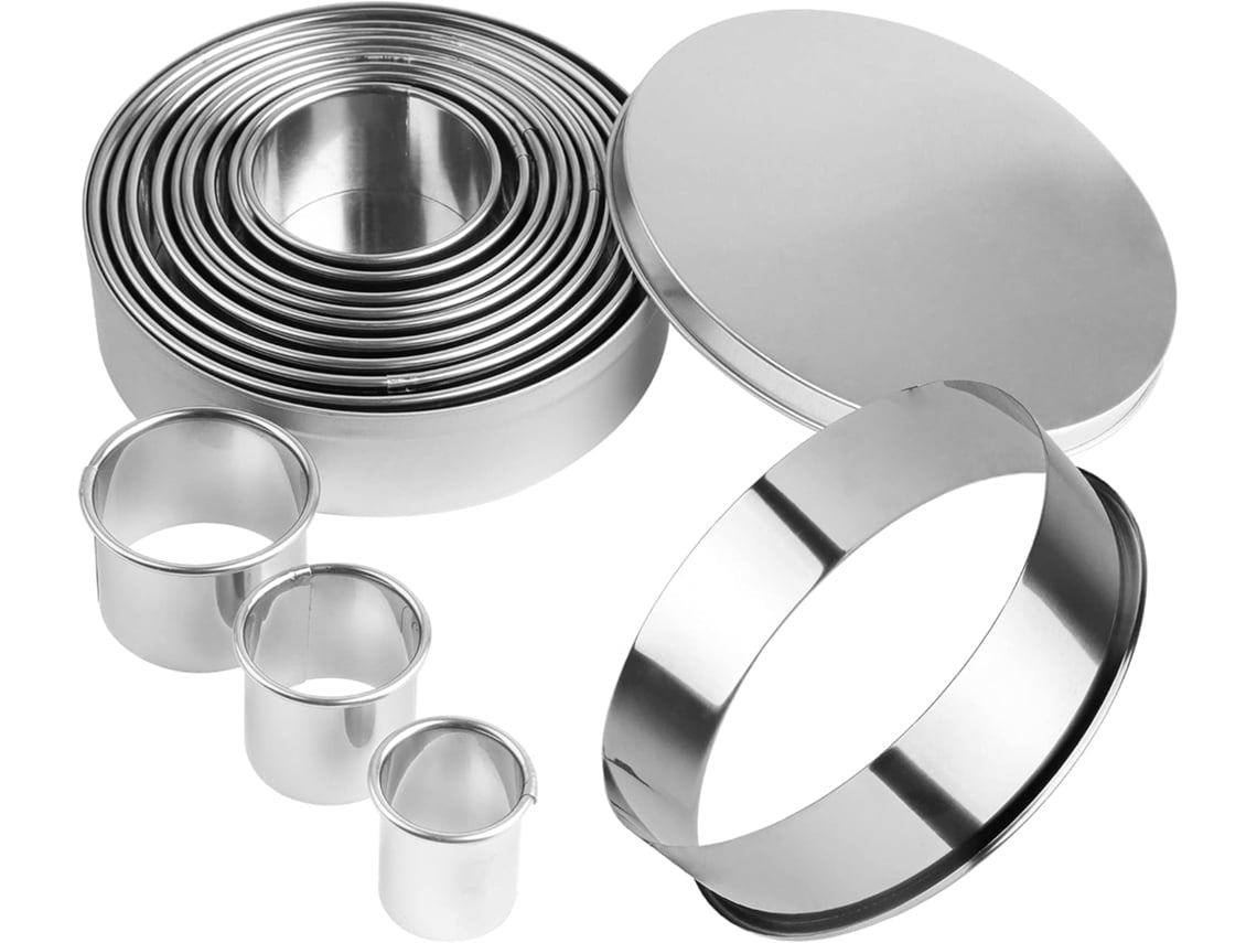 12 Conjuntos De Moldes Circulares De Corte - Aço Inoxidável - Para A Fabricação De Biscoitos