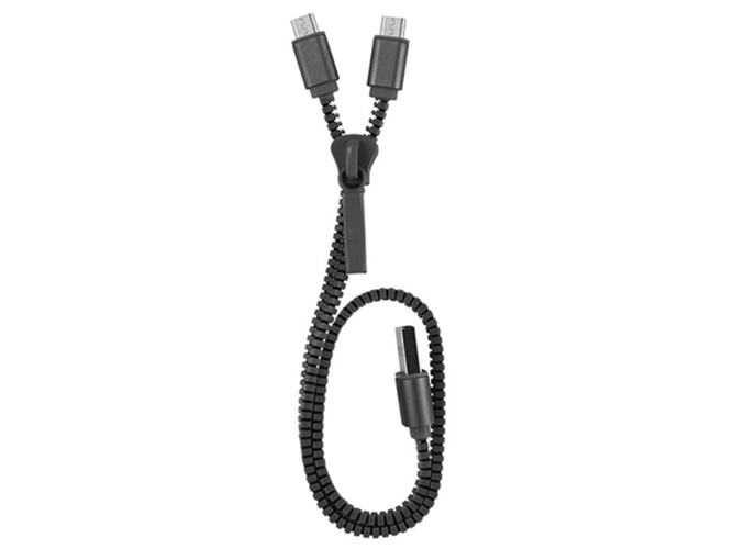 Cable MUVIT Zip (USB - MicroUSB - 0.35 m - Negro) — USB - MicroUSB | 0.35 m