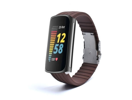 Correa Silicona Líquida para Fitbit by Google Charge 5 Marrón