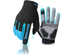 (azul M) Guantes De Ciclismo Largos Y Transpirables Para Hombre, Acolchados, Función De Pantalla Táctil, Antideslizantes